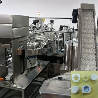 Harga yang bagus Sepuluh rongga Deteksi otomatis Stainless Steel dan Alloy Aluminium Helicopter Milk Cap Assembly Machine on line